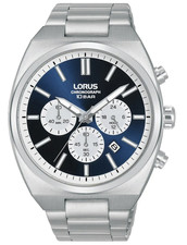 Lorus RT363KX9 Herrenuhr Chronograph 43 mm Quarz Edelstahl Schwarz Neu mit Box