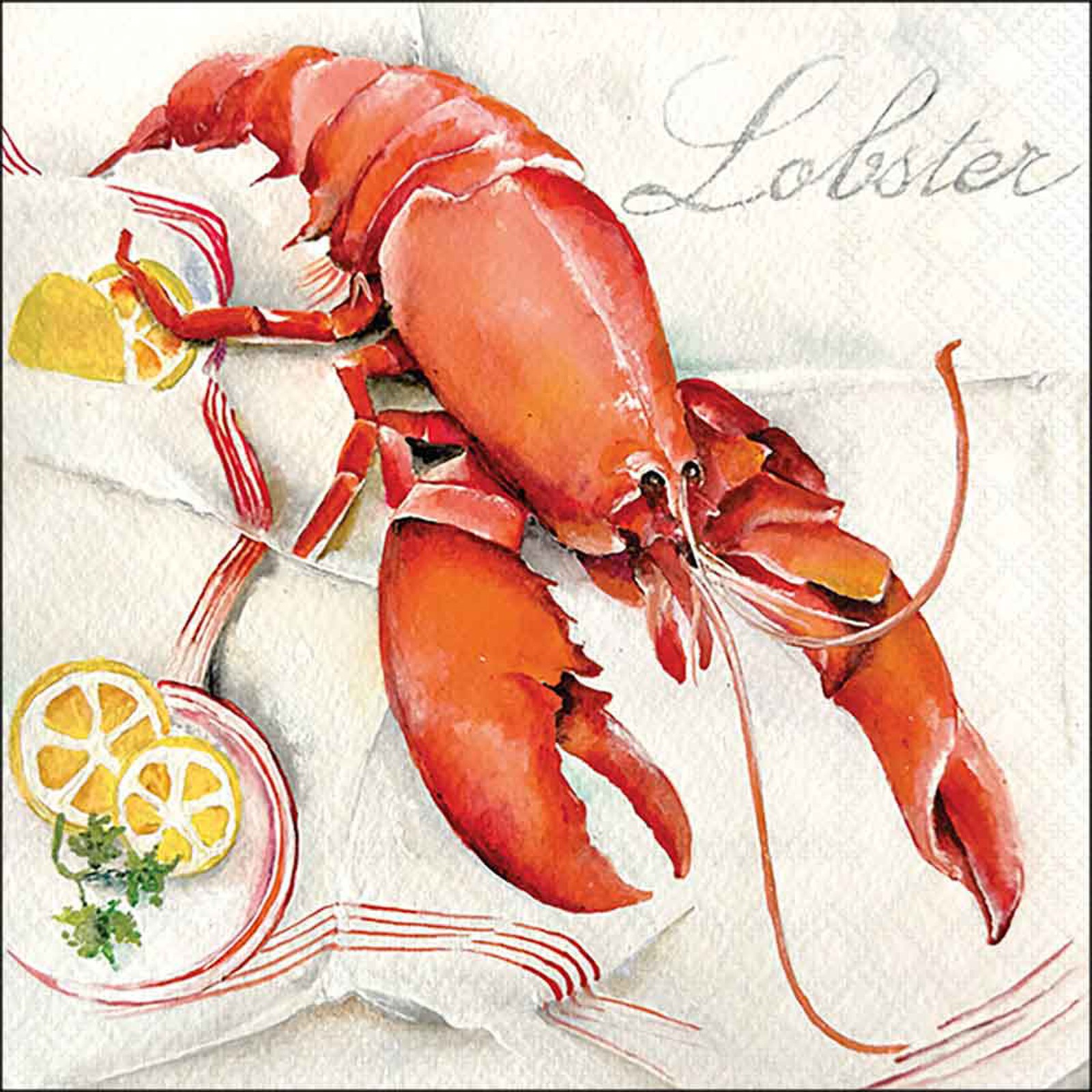 Lobster Seafood Napkins Party Paper Decoupage 3 Ply Serviettes Crabs Shellfish