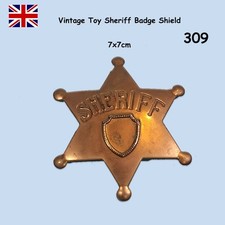 Vintage gold bronze colour Toy Sheriff Badge Shield