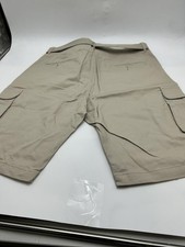 BLU ROCK MEN'S SLIM FIT STRETCH BELTED CARGO SHORTS - SIZE: MEN 36 - STONE