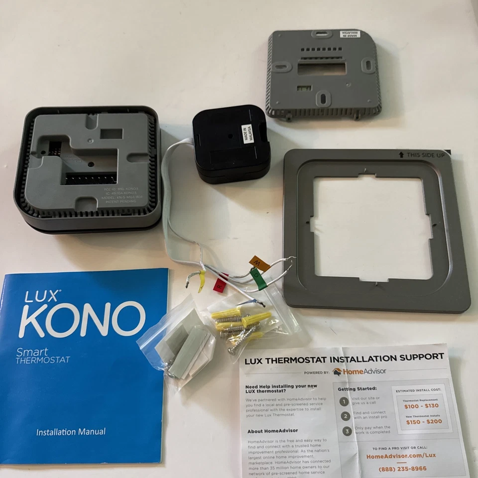 Termostato inteligente Lux Kono Wi-Fi con placa frontal modelo KN-S-MG1-B04 Foto 2 de 3