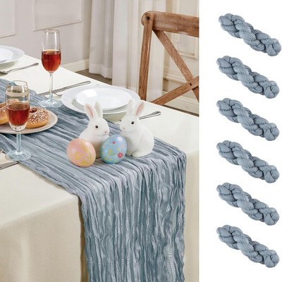 6 Pack Dusty Blue Cheesecloth Table Runner 10FT Long Easter Spring Boho Gauze...