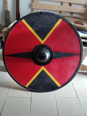 24'' Wooden Viking Shield Wall Hanging Someone New Decorative Round Shield