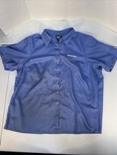 Kwik Trip Women  s Lands End Collar Shirt Blue Button Up Size XXL 20W - 22W