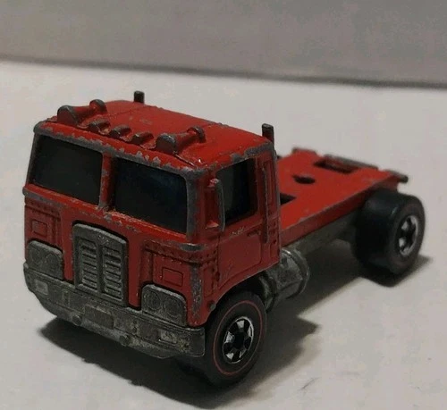 1973 Hot Wheels Redlines Cabover Semi Truck Red Hong Kong