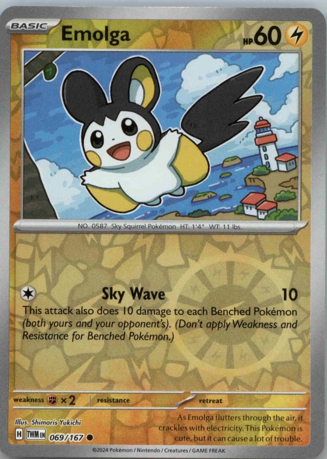 Emolga 69/167 Reverse Holo SV Twilight Masquerade NM