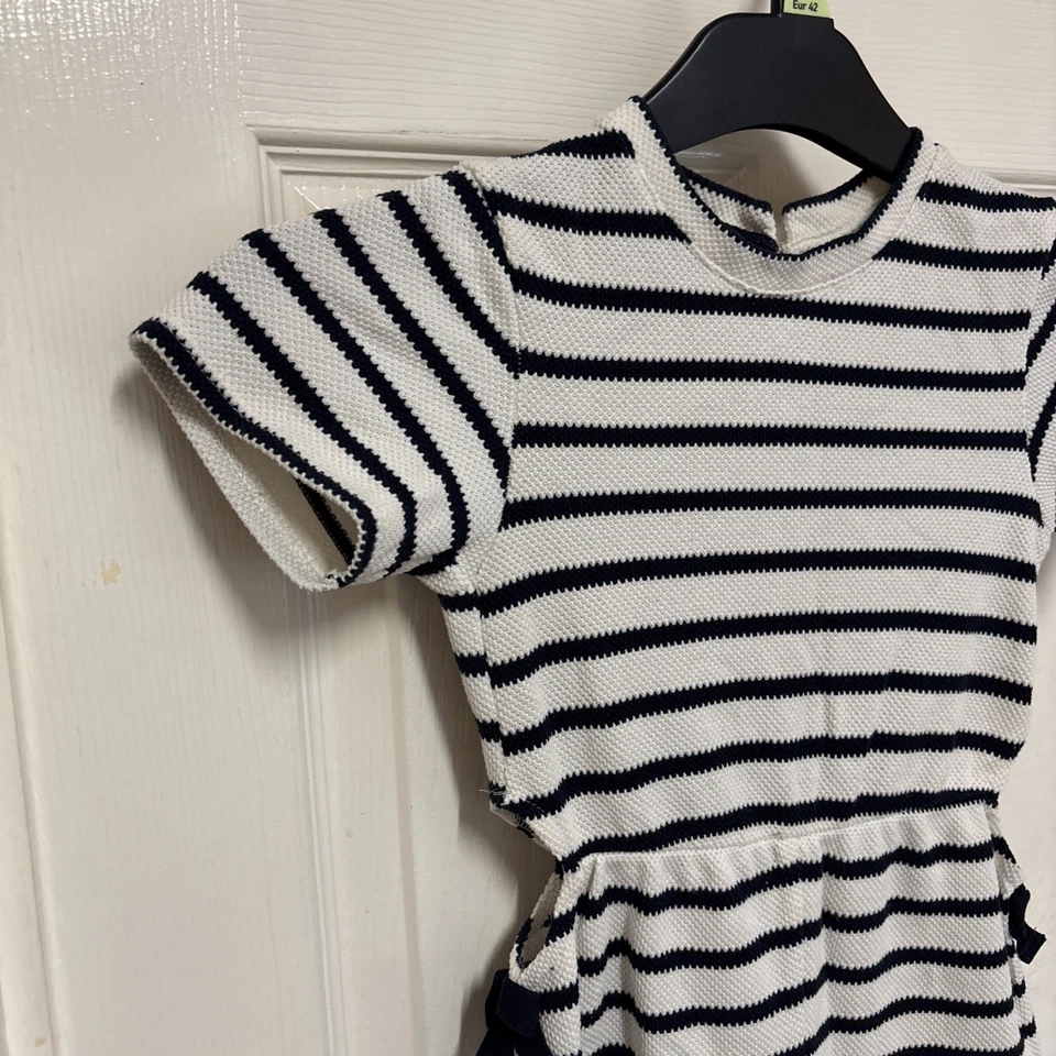 Girls White And Navy Blue Shorts Jumpsuit, Age 7 To 8 Years From River Island - Image 2 of 4