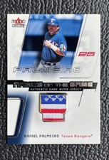 🔥RAFAEL PALMEIRO 2002 FLEER GENUINE NOTG GAME USED AMERICAN FLAG JERSEY PATCH🔥