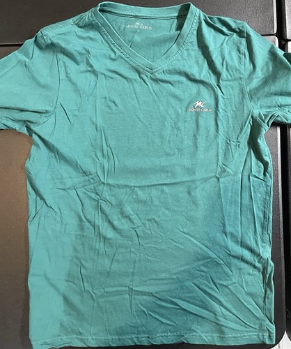 Original Monte Carlo MC V Neck T-Shirt Green Mens Medium Designer Car 113 - 第 1/7 張圖片