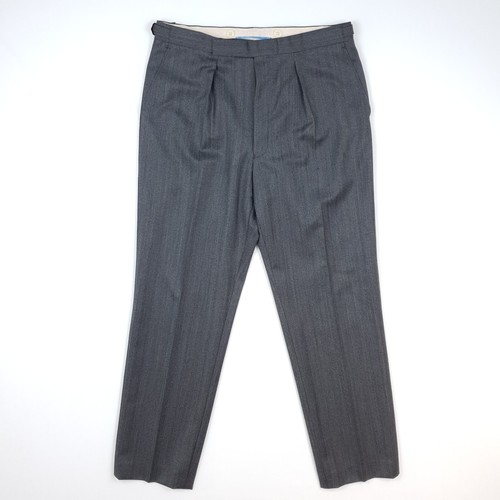 Traje de Lana Hackett Gris Espiga 40R Chaqueta 32W Pantalón 2 Piezas Ajuste Regular - Imagen 14 de 24