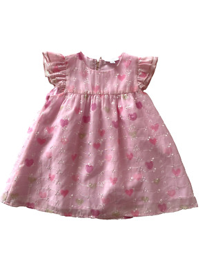 TOPO by Kids Park Mädchen Kleid aus weichem Mesh  Herzchen gr 74 rosa