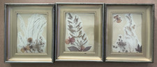 Vintage DRIED FLOWER Wall Art Picture Frames 3pcs