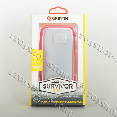 Griffin Survivor Hard Shell Snap Cover Case for Samsung Galaxy S7 - Pink/Clear