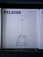 BRAND NEW IKEA FELSISK 10" BLACK MODERN INDUSTRIAL PENDANT LAMP  605.085.00