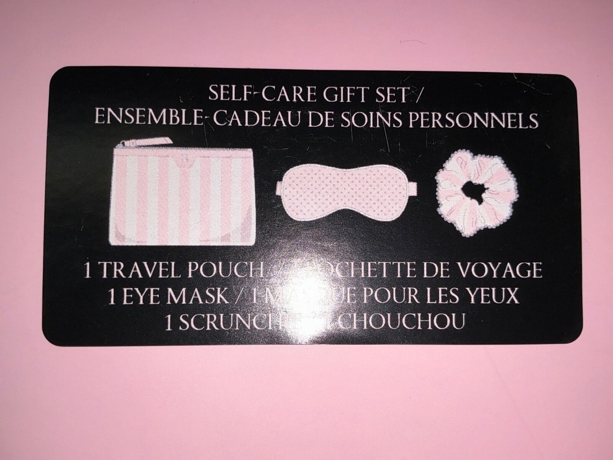 Victoria\'s Secret Pink and Black Striped Sleep Mask Set Heritage Stripe Pink Travel Kit | Victoria main image 2