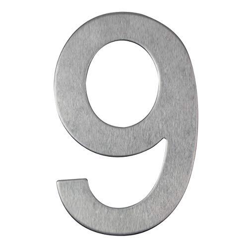 Numero civico in acciaio inox adesivo, altezza 10 cm, numero civico (k8u)