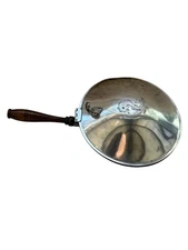 Vintage Silver Plate Silent Butler Crumb Sweeper Fish Wooden Handle Victorian