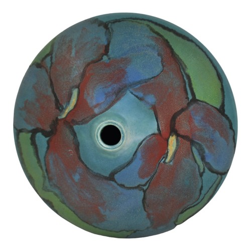 Ephraim Faience 2015 Hand Made Pottery Experimental Blue Vellum Ceramic Vase - Picture 5 of 6