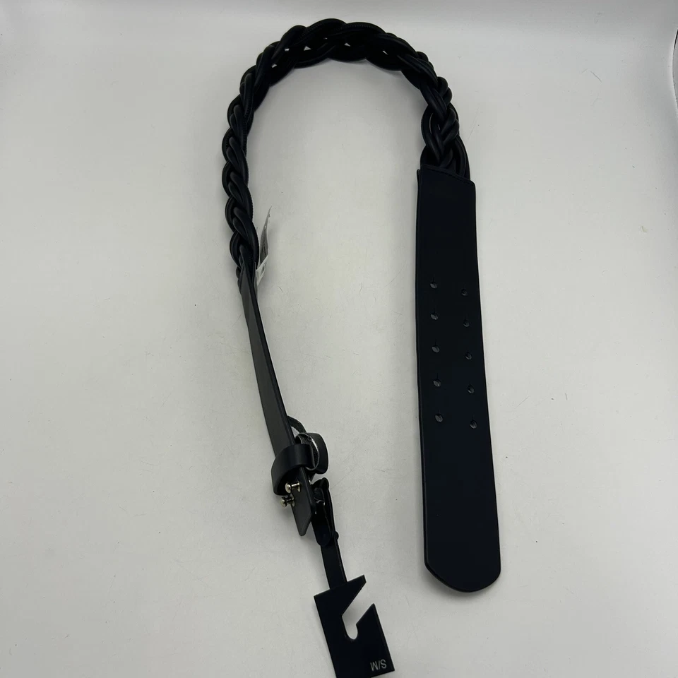 Cinturón Trenzado Express Para Mujer S M Negro Imitación Cuero Nueva Cápsula Informal Hippie Foto 3 de 4