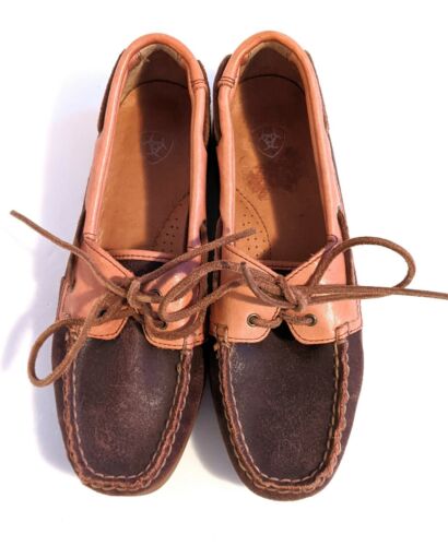 ARIAT Yuma Brown Moc Leather Women's Shoes Sz 6B Casual - Picture 3 of 6