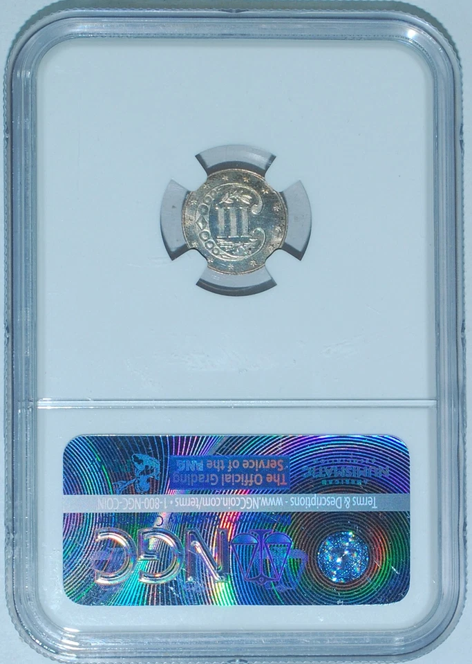 1862 NGC PR63CAM Cameo 3CS Three Cent Silver - Image 2 of 2