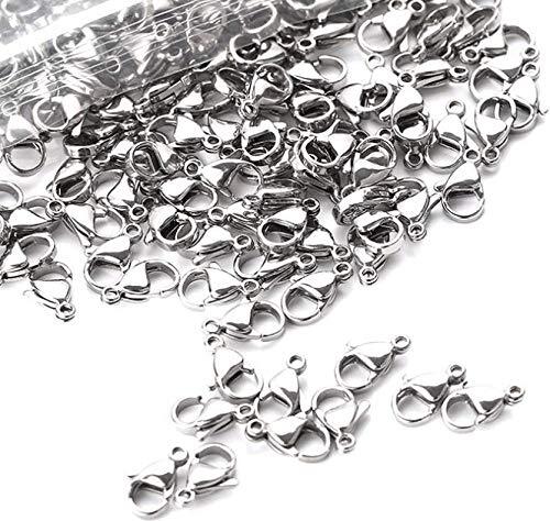 100Pcs Stainless Steel Lobster Clasp Claw for Jewelry Necklace Bracelet Making - Picture 2 of 4