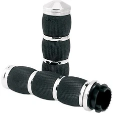 AVON MT-AIR-90-CH3-Ring 3-Ring Chrome Touring Air Cushioned Hand Grips for 1"