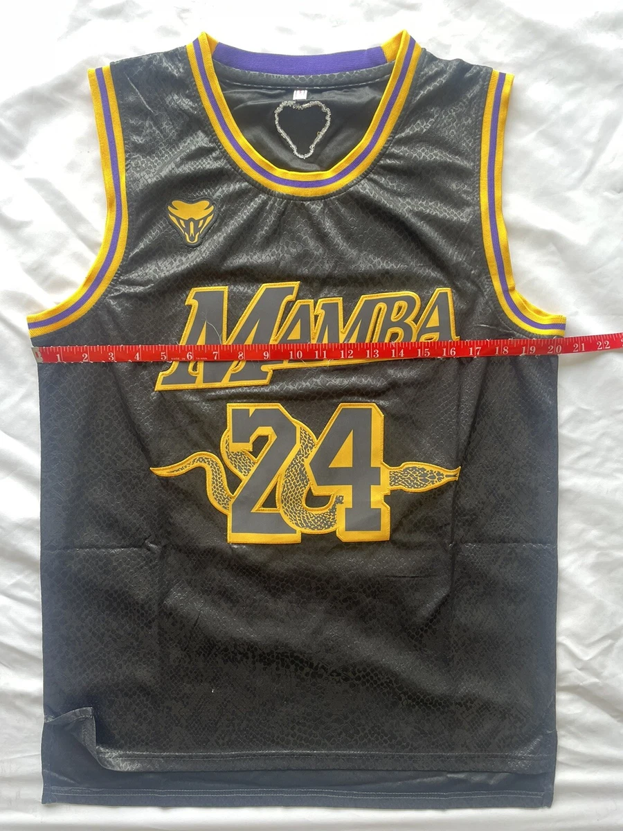 New Kobe Bryant Lakers 24 Snake Skin Mamba Jersey Black Gold