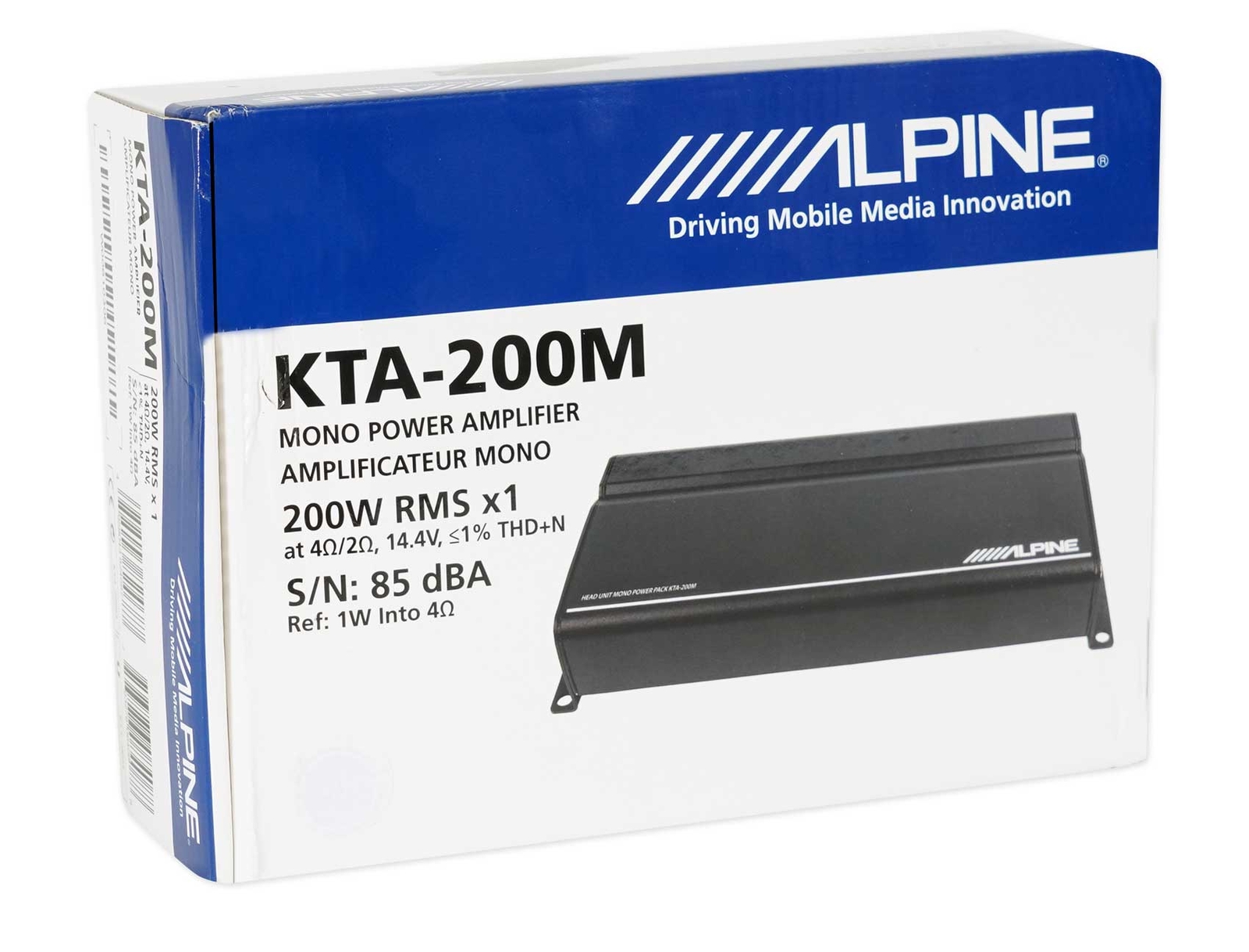 Alpine KTA-200M Монофонический усилитель класса D мощностью 400 Вт Малогабаритный Лодочный усилитель для укрытия