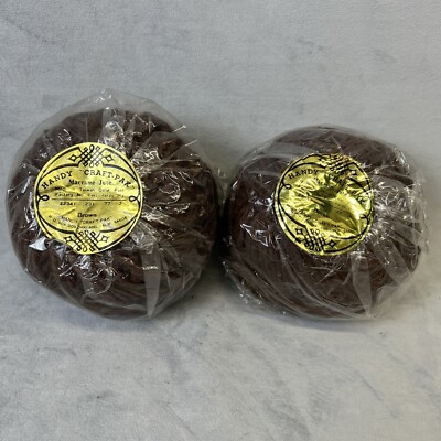 2 Handy Craft- Pak Macramé Jute Brown #22341 New Vintage Yarn Twine Ball