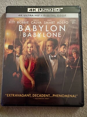 Babylon (4K UHD/Blu-ray) Brand New Factory Sealed! Brad Pitt & Margot Robbie