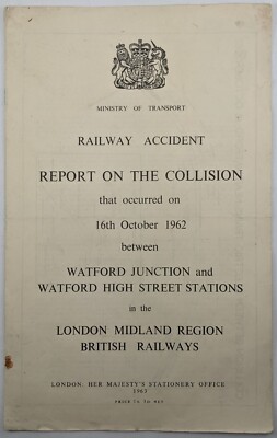 Eisenbahnunfallbericht über Kollision zwischen Watford Junction & High St, 1962
