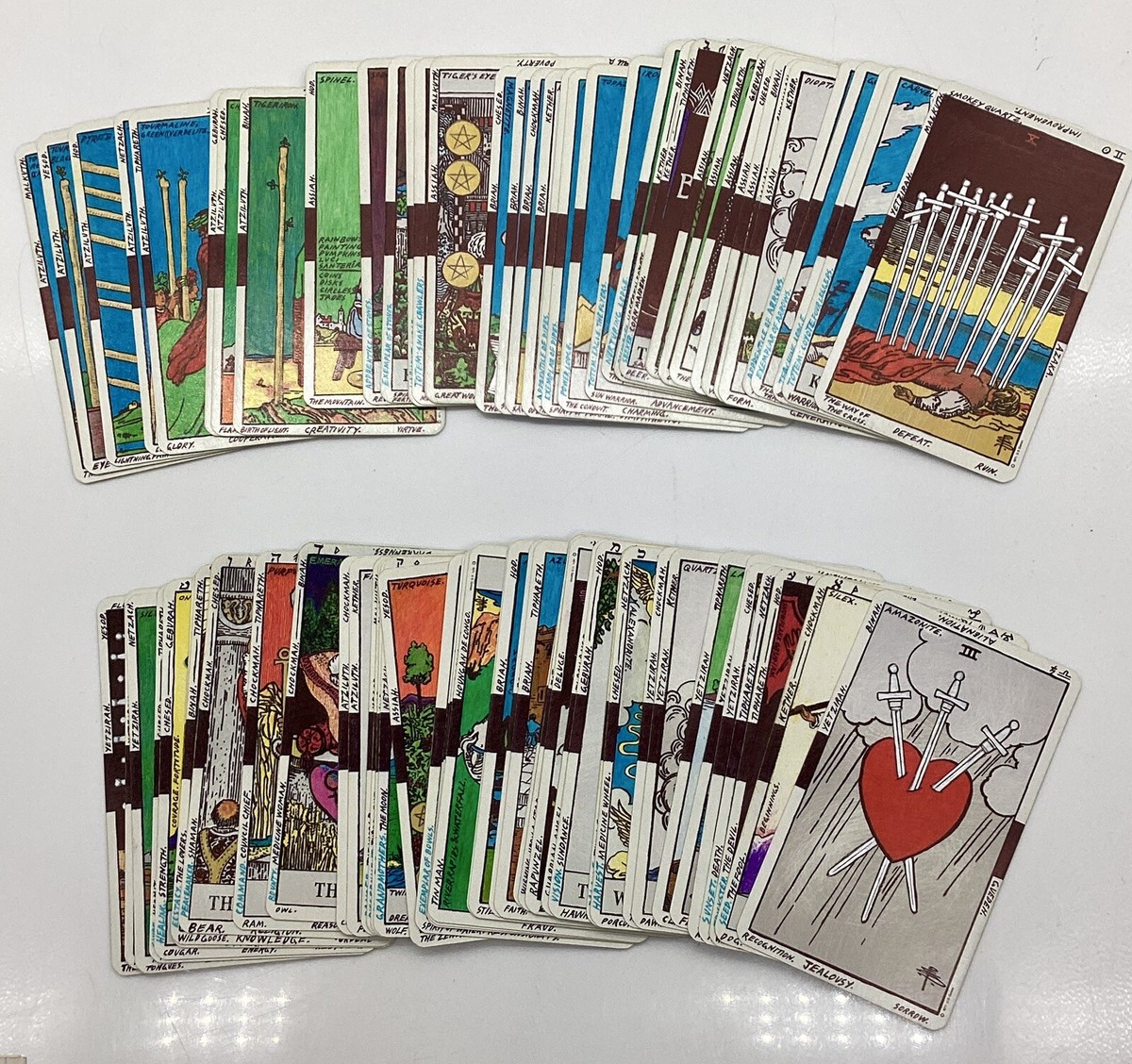 【激レア】TarotRootsofAsiaAmnartKlanprachar 1971 US Games Tarot Deck - Custom Colored With Writing On
