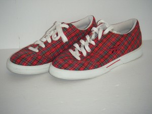 red plaid shoes ladies