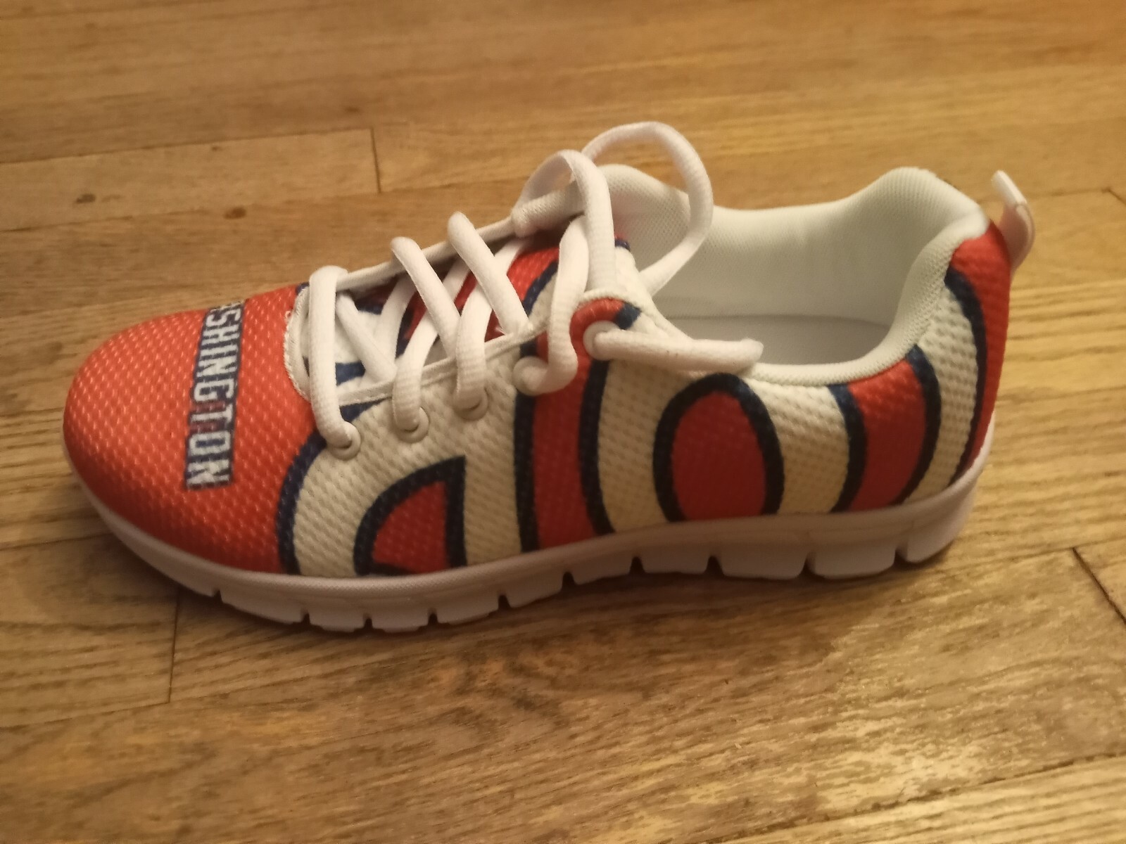 ALTRA Scarpe Washington Nationals "Curly W" rosso bianco e blu donna taglia 6. Senza scatola.