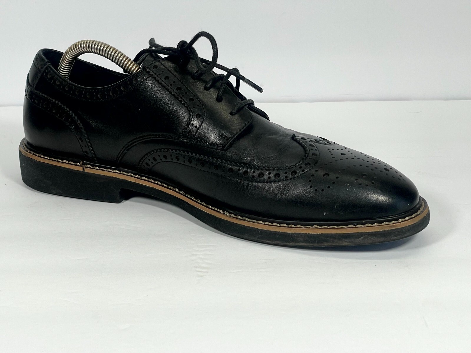 SAOLA Scarpe eleganti Asher Green 054918 da uomo US 9M Oxford in pelle nera con lacci alari