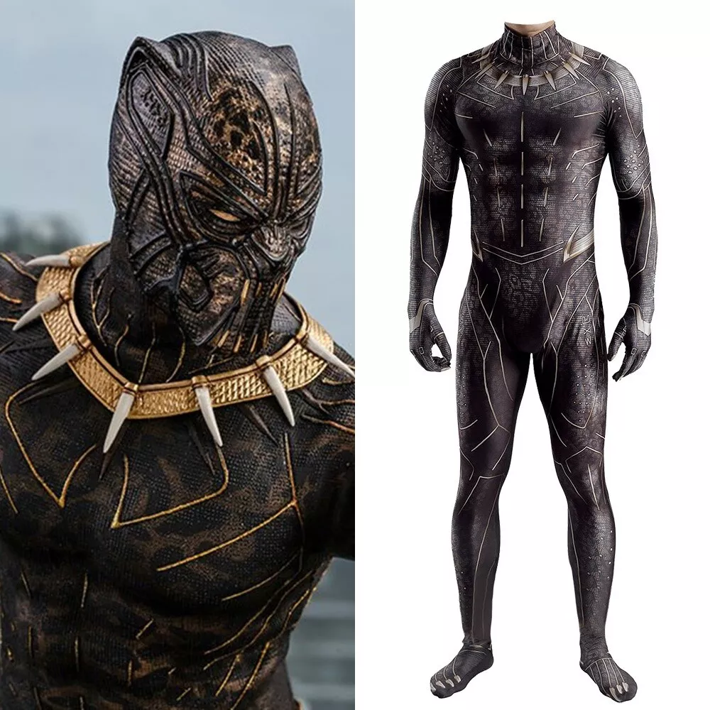 Black Panther Costume Cosplay Erik Killmonger Bodysuit For Kids