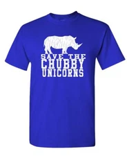SAVE THE CHUBBY Unicorns - Unisex Cotton T-Shirt Tee Shirt