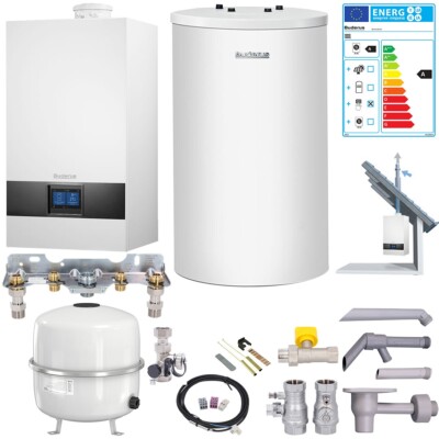 Buderus Paket GB172i.2 Gas-Brennwerttherme 20kW 2E Speicher 120L u. Schrägdach