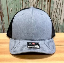 1 New Richardson 112 XL Classic Trucker Baseball Cap Hat OSFM Heather Grey/Black