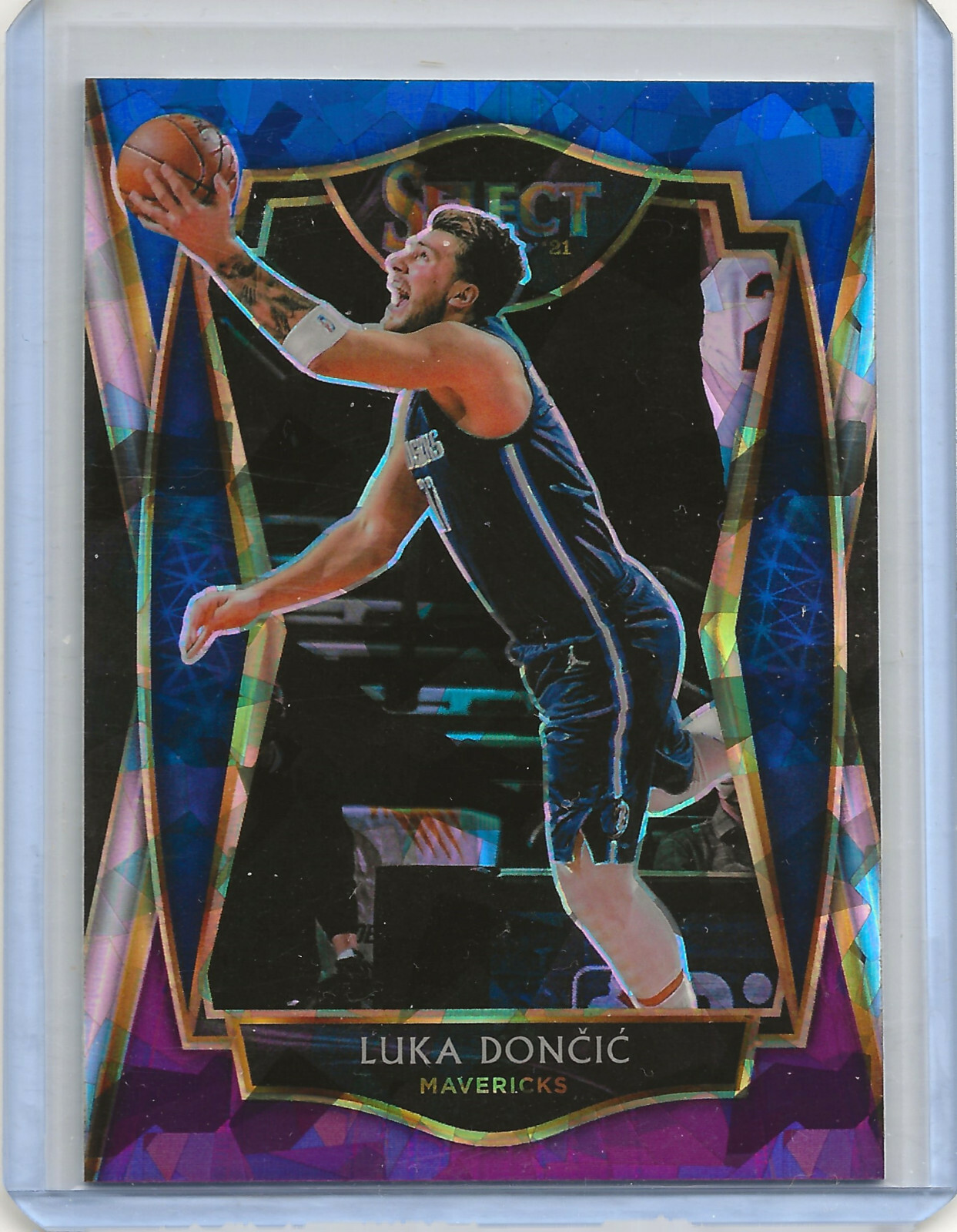 2020-21 Select Luka Doncic Premier Blue White Purple Cracked Ice Prizm #150