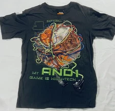 Vintage AND1 Basketball Graphic “My Game Is High Tech”  T-Shirt Medium