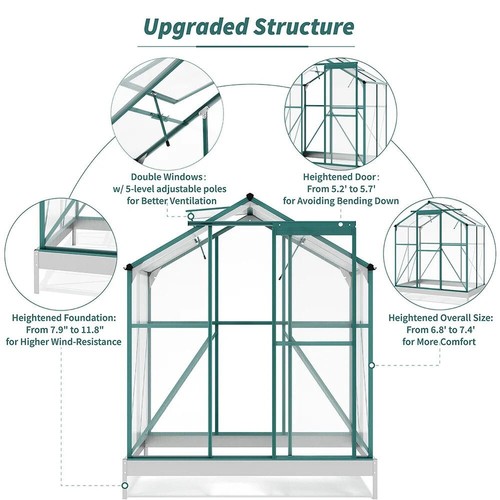 Steel Frame Garden Garden Greenhouse Walk-in Grow Polytunnel Planting Anti-UV UK - Picture 41 of 106