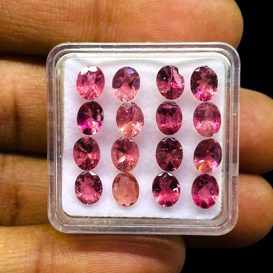16 Stück Natürlich Rubellit Rosa Turmalin 5x4mm Oval Schnitt Locker Edelsteine - Bild 4 von 4