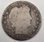 ☆SILVER☆  1892 USA BARBER QUARTER -RARE- 1st Year ■ .1808 OZ of SILVER!!!