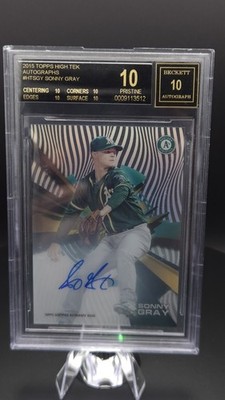 2015 Topps High Tek Sonny Gray Auto BGS Black Label 10 Pristine POP 1 Rare