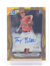 TREY GIBSON 2025 BOWMAN CHROME 1ST AUTO GOLD LAVA REFRACTOR ORIOLES /50 Q4856