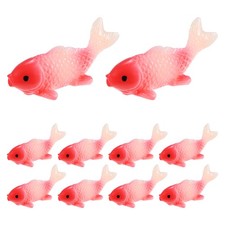 10-Pack Resin Mini Fake Koi Goldfish Figurines for Aquarium Small, Red