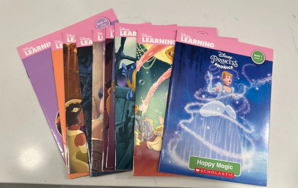 DISNEY PRINCESS PHONICS READING PROGRAM BOX SET OF 12 BOOKS LEARNING SCHOLASTIC - Image 2 of 3