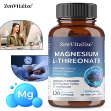 Magnesium L-Threonate 2000mg Enhances Memory Focus Cognitive Health 120 Capsules